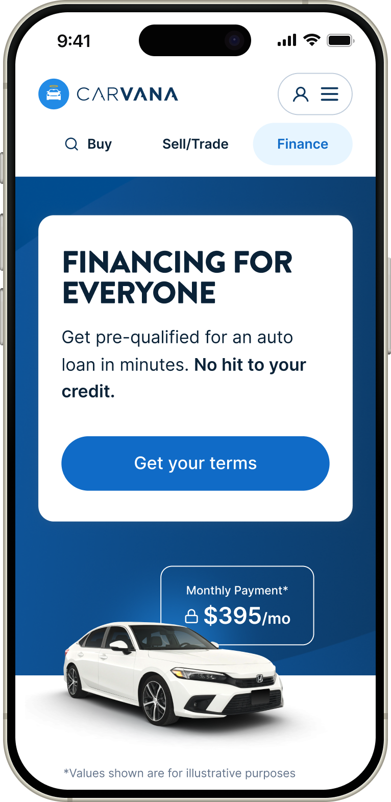 Financing - Landing page